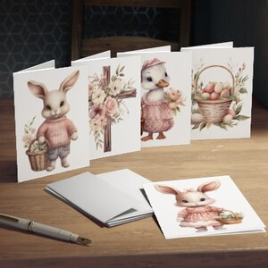 Cartes de Pâques, voeux de joyeuses Pâques, lot de 5 adorables cartes pour répandre la joie de Pâques, cartes de Pâques pour enfants, papeterie