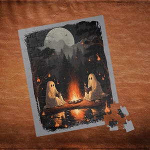 Halloween Ghost Puzzle: Campfire Reading, Spooky Fun