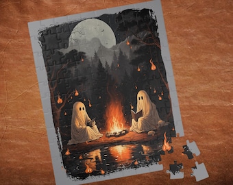 Halloween Ghost Puzzle: Campfire Reading, Spooky Fun