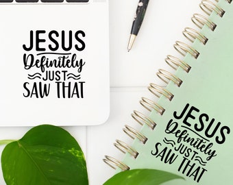 Adesivo engraçado "Jesus viu aquele": Adesivo de vinil fiel