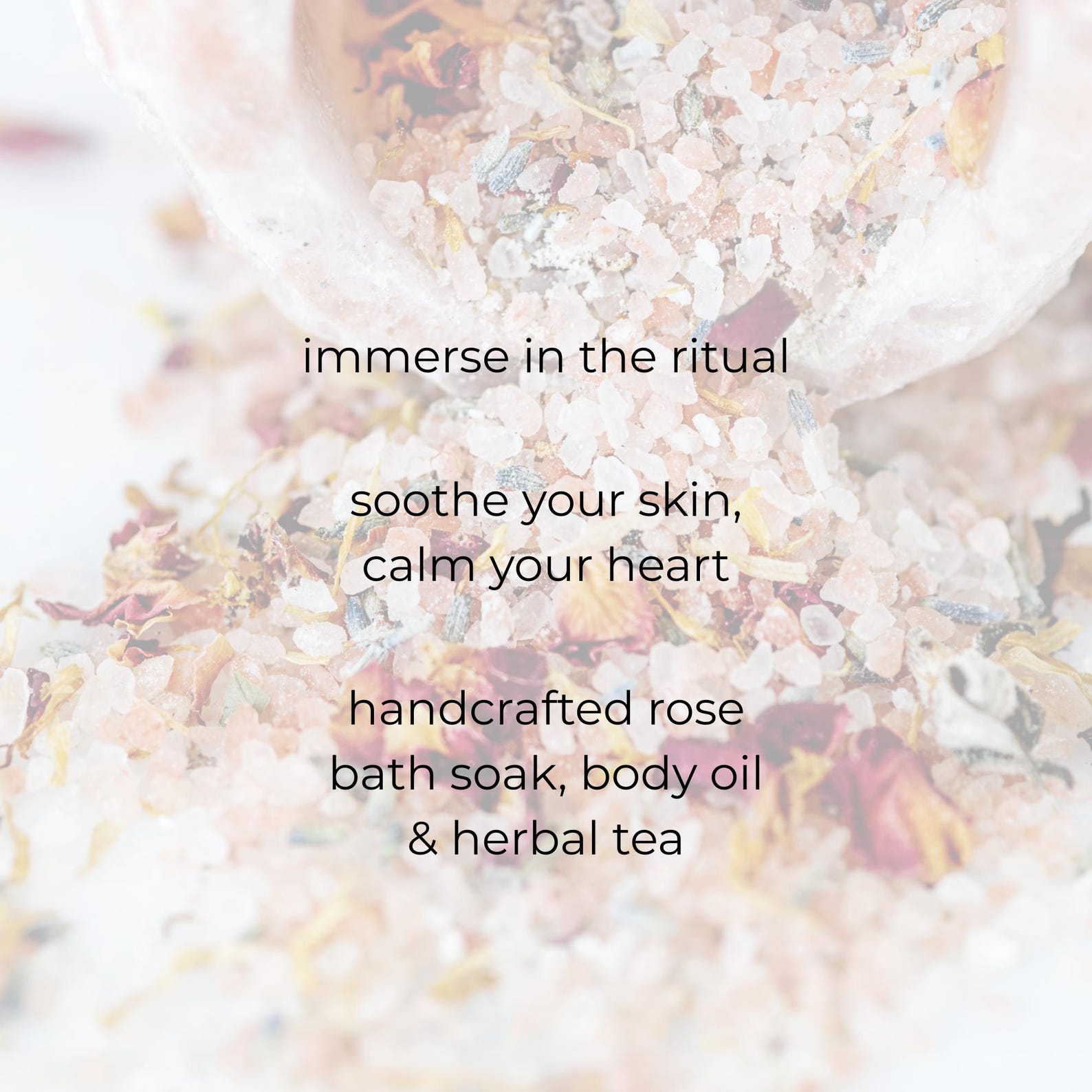 Rose Ritual Rose Ritual Self-care Set, Herbal Bath Soak, Body Oil & Tea, Organic ...
