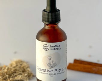 Herbal Digestive Bitters, Botanical ACV extract, Dandelion, Burdock & Citrus Herbal Tincture