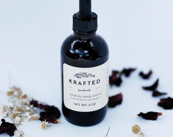 Óleo corporal com infusão de ervas, óleo MCT orgânico com camomila e rosa (4 onças)