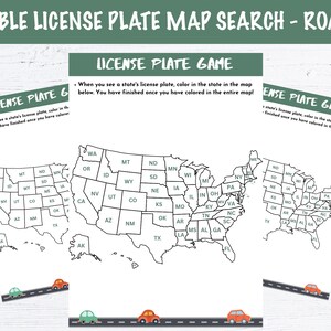 Bundle of 2 Printable License Plate Search Games for Road Trips - List ...