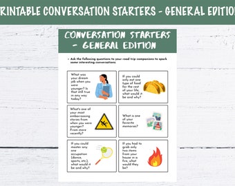 Printable Conversation Starters - General Edition