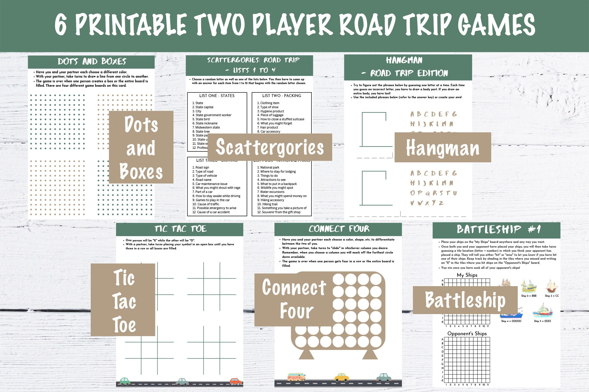 Bundle - 12 Printable Road Trip Games for 2+ People - Etsy