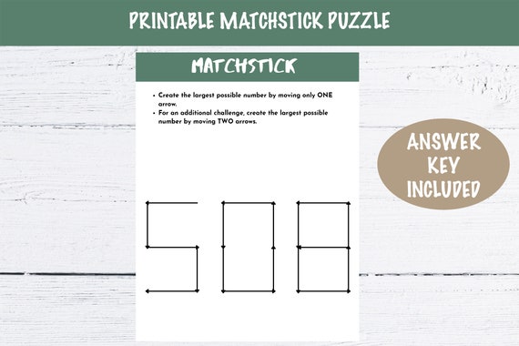 Matchstick puzzles deals