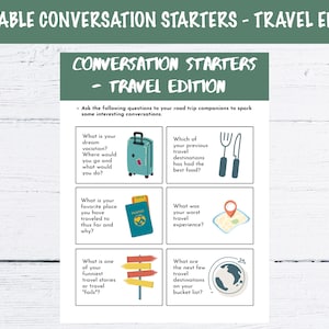 Printable Conversation Starters - Travel Edition