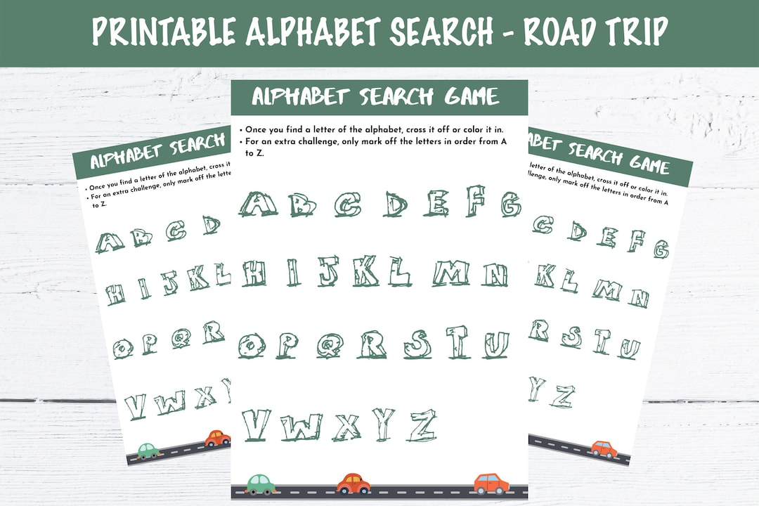 Printable Alphabet Search Game for Road Trips Etsy