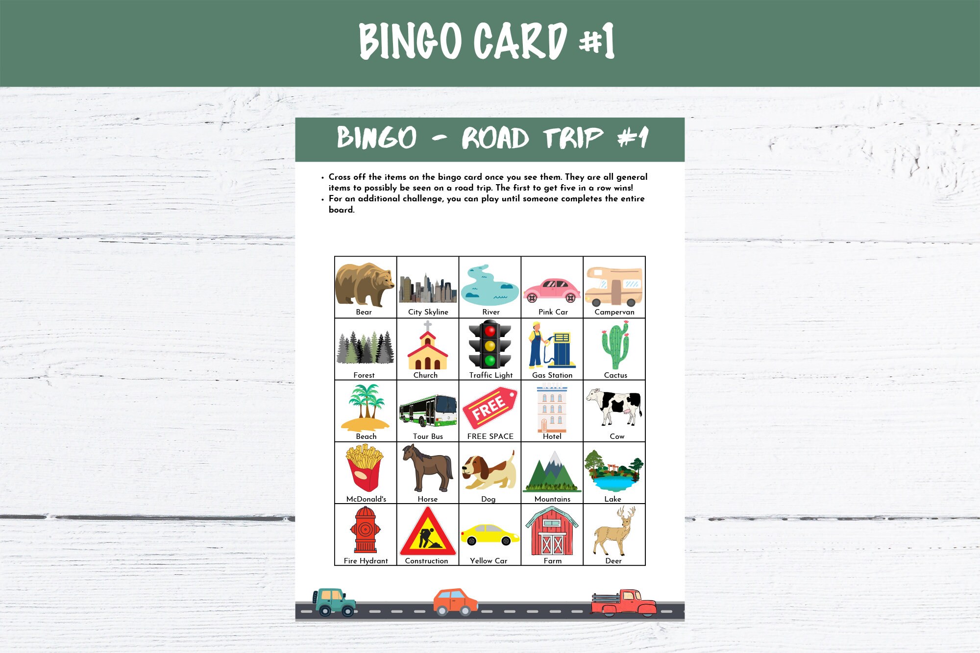 Printable Road Trip Bingo Cards - Etsy