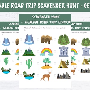 Printable Scavenger Hunt for Road Trips - General Edition