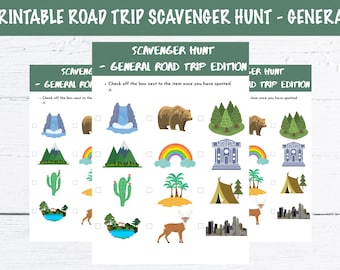 Printable Scavenger Hunt for Road Trips - General Edition