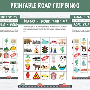Bundle - Printable Bingo Cards - Road Trip, Vehicles, Restaurants, License Plates - Etsy