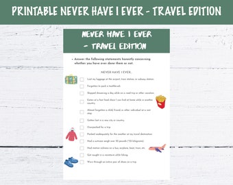 Printable Never Have I Ever... - Travel Edition