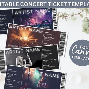 Concert Ticket Template, Editable Canva Ticket Template, Printable Ticket, Custom Event Ticket, Surprise Ticket Gift, Personalized Ticket