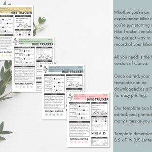 Hiking Journal Template, Canva Hiking Log, Hike Tracker, Walking Log ...