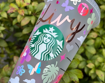 Personalised Starbucks Inspired Venti Cool Cup / Sticker-bomb Mix & Match Theme