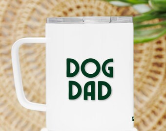 Dog Dad Stainless Steel Travel Mug, Paw Print Pet Lover Father's Day Gift