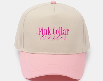 Pink Collar Worker Two-Tone 5 Panel Baseball Cap