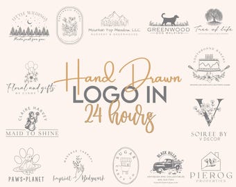 Custom Hand Drawn Logo, Logo Design, Logo Design Custom For Business, Unique Logo Design, Photography Logo, Minimal Logo, Logo Design Custom