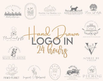 Custom Hand Drawn Logo, Logo Design, Custom Logo Design, Unique Logo Design, Photography Logo, Minimalist Logo Design, Logo Design Custom