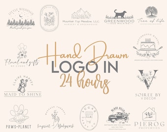 Custom Hand Drawn Logo, Logo Design, Logo Design Custom For Business, Logo Design, Business Logo Design, Logo, Photography Logo