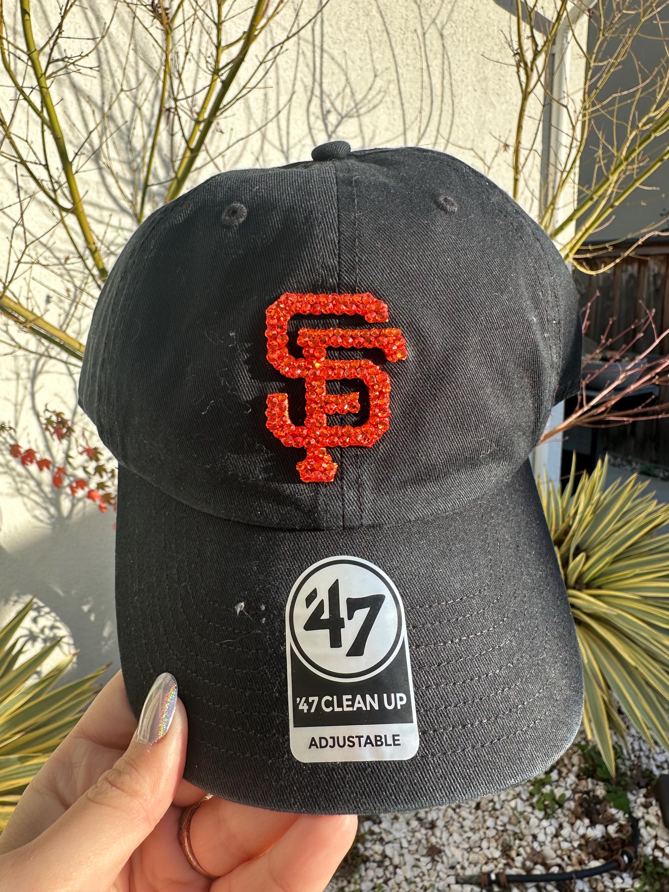 New Bling San Francisco Giants Swarovski Hat Floral San Francisco Giants Bling Hat - Swarovski Crystal  main image 3