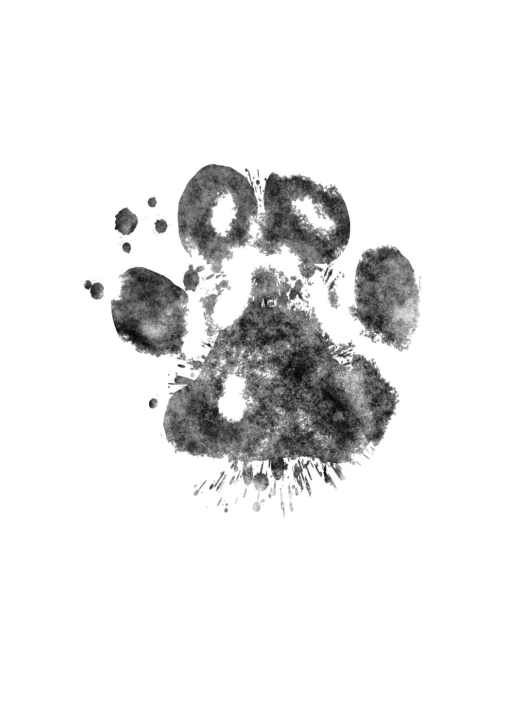 Digital Ink Paw Print Etsy