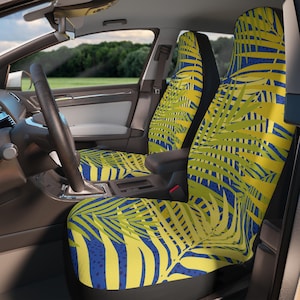 Car Seat Covers, Tropical Car Seat Covers - Summer Vibes, Hawaiian Car Seat Protectors, Beach Theme Auto Seat Covers, Palm Leaf Vehicle