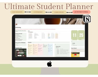 student planner notion template Notion Template Student Planner | Academic Planner for Notion, School Planner, College Planner, Assignment Tracker, Notion Dashboard