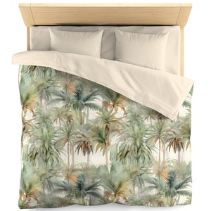 Bahama Palm Tree Duvet Cover: Coastal Bedroom Bedding
