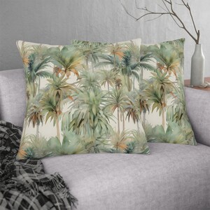 Neutral Classy Palm Tree Waterproof Pillows, indoor/outdoor pillows, appropriate for patio lanai poolside,  pet and kid friendly