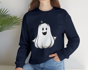 Moletom Gourd Ghosty, Camisa Feliz Dia das Bruxas, Suéter de Abóbora, Whimsigoth, Outono, Outono, Camisa Gótica Pastel, Suéter Fantasma de Abóbora Fofo