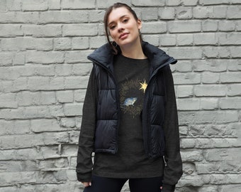 Celestial Mouse Long Sleeve Top | Village Witch Sweater | Wiccan Shirt | Dark Academia | Whimsigoth | Fairycore | Star Goth | Witchy Hippie