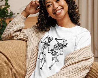 Dancing Skeletons Tee | Whimsigoth Clothing | Cottagegore Summer Clothes | Dark Academia Tshirt | Goth Gift | Macabre | Witchy Hippie