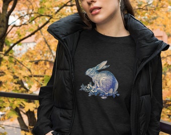 Celestial Rabbit Long Sleeve Top | Village Witch Sweater | Wiccan Shirt | Dark Academia | Whimsigoth | Fairycore | Star Goth | Witchy Hippie
