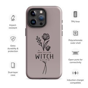 Witchy Tough iPhone Case | iPhone 16 | Halloween | Pastel Goth | Dark Academia Pink | Cute Goth Phone Case | Durable | Artistic