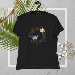Celestial Mouse Tshirt | Village Witch Top | Wiccan Shirt | Dark Academia | Whimsigoth | Fairycore | Goth | Star Shirt
