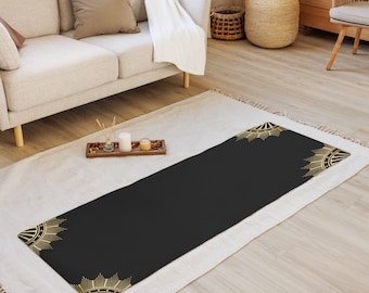 Esterilla de yoga hippie con rueda de cartas del tarot, esterilla de pilates bohemia, gótica, tarot, astrología, estiramientos, ejercicios, alfombra, corredor, decoración de brujas