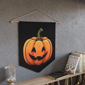 Happy Halloween Pumpkin Poster, Wiccan Home Decor, Gothic Wall Art, Goth Decor, Fall, Autumn, Cute Gift, Halloween Party Decor, Whimsigoth