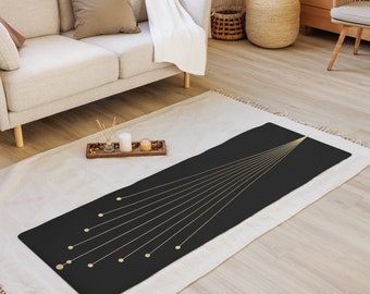 Esterilla de yoga hippie de alineación astral / Esterilla de pilates bohemia / Gótica / Tarot / Astrología / Estiramiento / Ejercicio / Alfombra / Corredor / Decoración de brujas