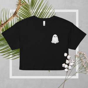 Cute Ghostie Crop Top | Witch Crop | Wiccan Crop | Dark Academia | Whimsigoth | Fairycore | Whimsigoth | Halloween | Pastel Goth Gift