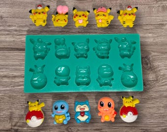 Silicone Cute Anime Character Flexible Mold (premium and quality silicone, uv mold, resin mold, food safe, PLEASE READ DESCRIPTION)