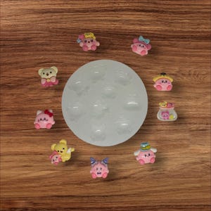 Silicone Cute Anime Video Game Character mold (sizes average 23x27 mm) (quality silicone, premium silicone, UV molds)