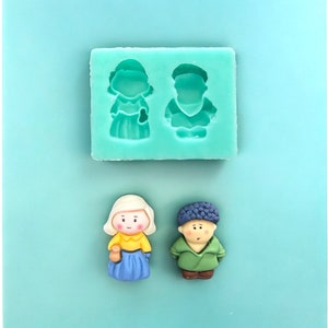 Silicone Small Cute Couple mold (matte finish and sizes are in third picture) (quality silicone, premium silicone, UV molds)