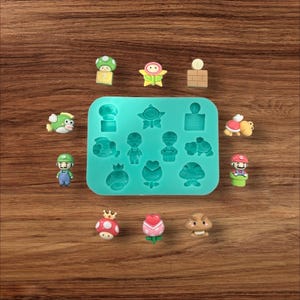 Silicone Cute Anime Video Game Character mold (sizes average 23x27 mm) (quality silicone, premium silicone, UV molds)