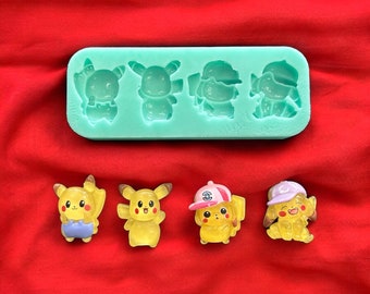 Silicone Cute Cartoon Character mold (sizes are in last picture) (quality silicone, premium silicone, UV molds)