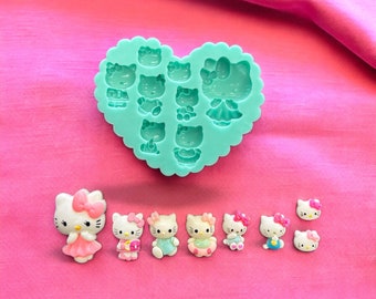 Silicone CUTE Kid Character Flexible Mold (premium quality silicone, uv resin mold, resin mold, food safe, sizes are in THIRD PICTURE)