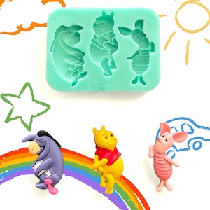 Silicone Cute Animal Character mold (matte, sizes are in last picture) (quality silicone, premium silicone, UV molds)
