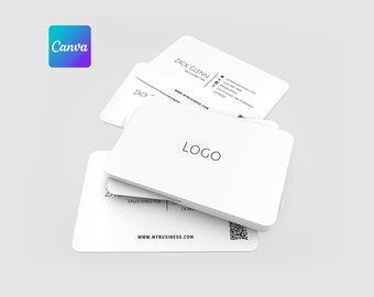 Editable Minimalist Business Card with QR Code | Business Card Template Canva | Business Card Minimalist | Instant Download | Canva
